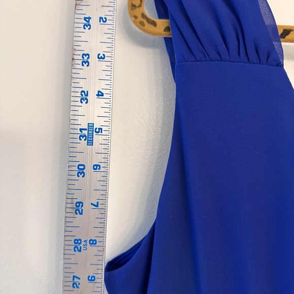 Collection by Dressbarn Royal Blue Sheer Overlay Dress - Picture 9 of 9
